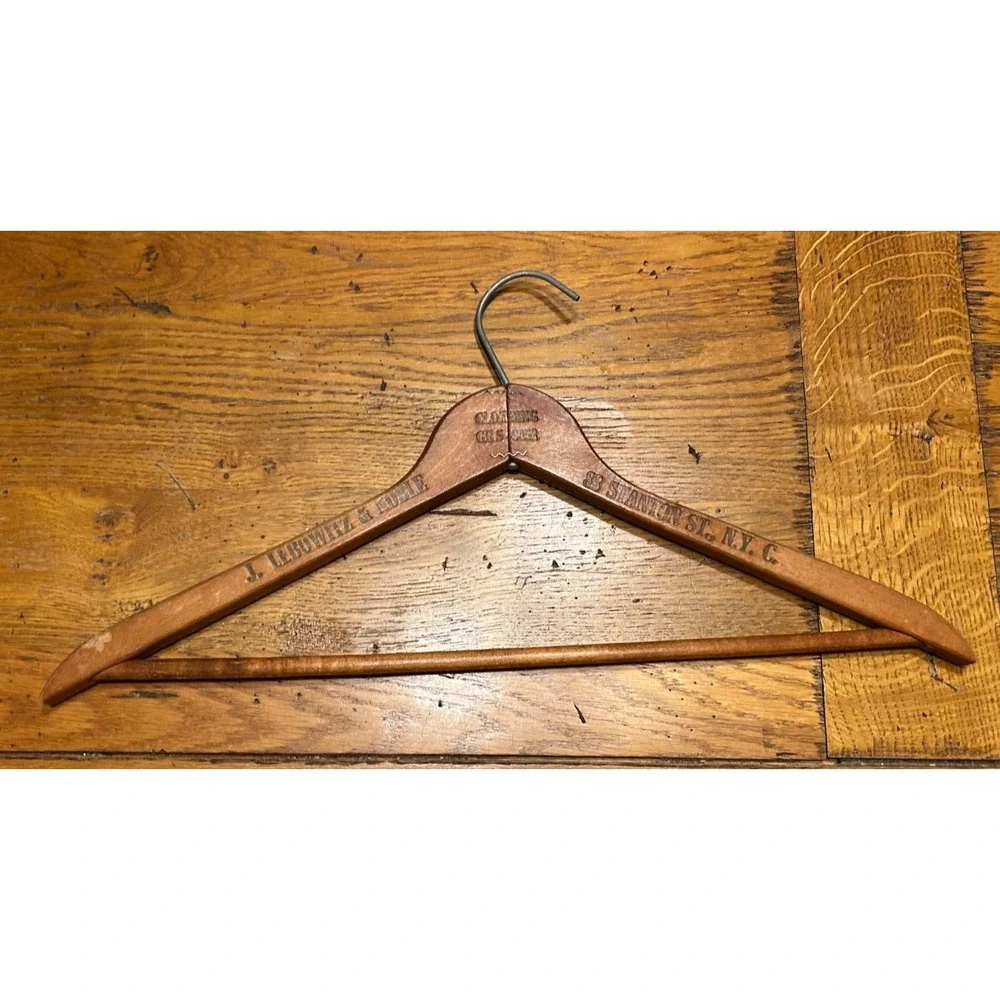 NYC 83 Stanton St NYC Lebowitz & Noble wooden Suit Hanger Clothing GR5-9452